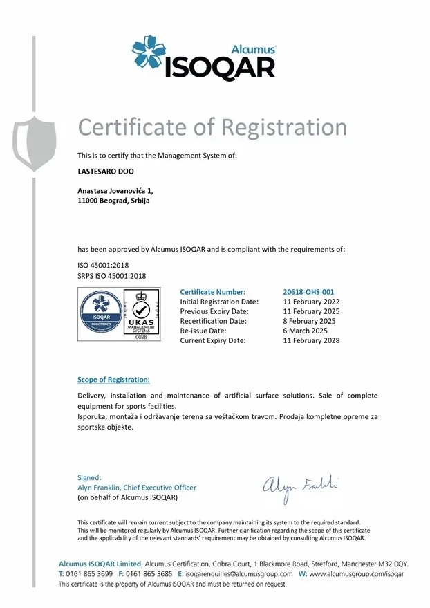 ISO 45001 Certificate