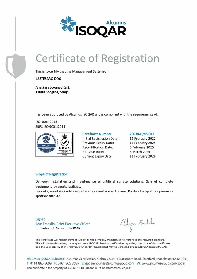 ISO 9001 Certificate
